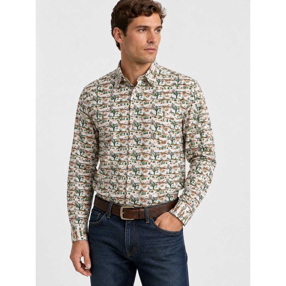 Kennington Rocking K Ranchwear Desert Cactus Western Shirt NWT S 100% Cotton